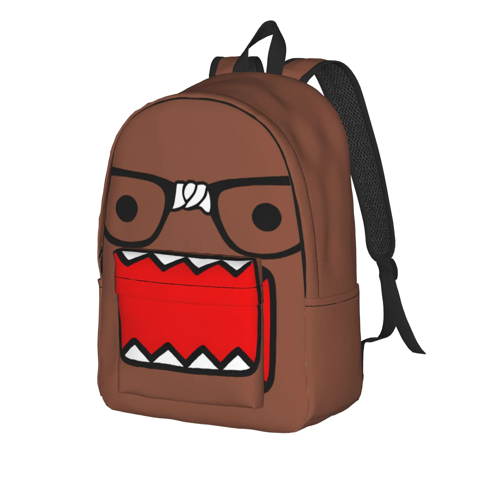 Domo Kun Face Anime Cool Backpack Sports Student Hiking Travel Meme Doll Daypack for Men Women Laptop Computer Shoulder Bag
