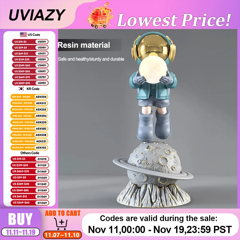 Large Modern Astronaut Sculpture Home Decor for Living Room Office Hallway Decoration Ornaments Space Explorer Floor Sculpture