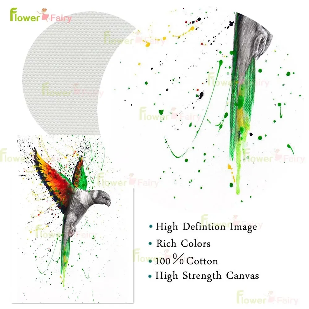 Watercolor Feather Flying Bird Oriole Poster Wall Art Canvas Painting Posters Home Decor Wall Pictures For Living Room Unframed