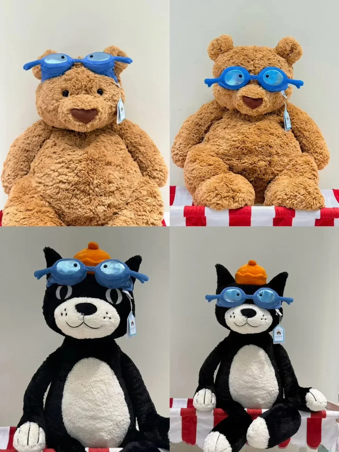 

For Jelly Cat new products Amuseables Sports Swimming Goggles Plush Doll With Gift Home Decoration Holiday Gift Cat And Dog Toy
