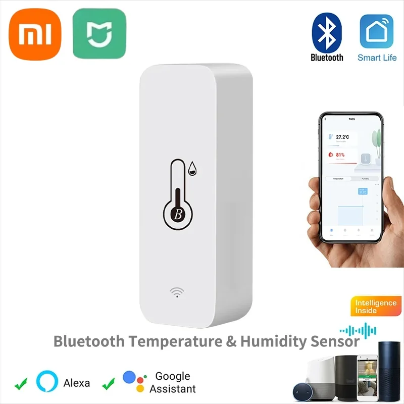 XIAOMI Smart Temperature Humidity Sensor Mini 2024 New Upgrade Bluetooth-Compatible APP Remote Control Thermometer Hygrometer