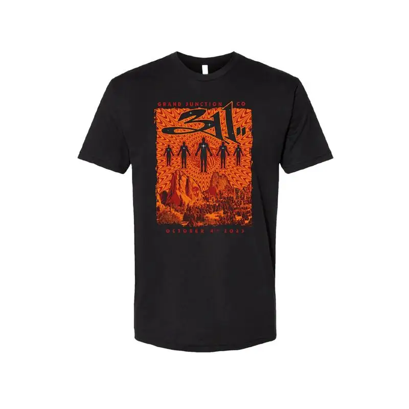 Новая хлопковая черная футболка всех размеров Band Grand Junction 311 для мужчин C329 Новая хлопковая черная футболка всех размеров Band Grand Junction 311 для мужчин C329