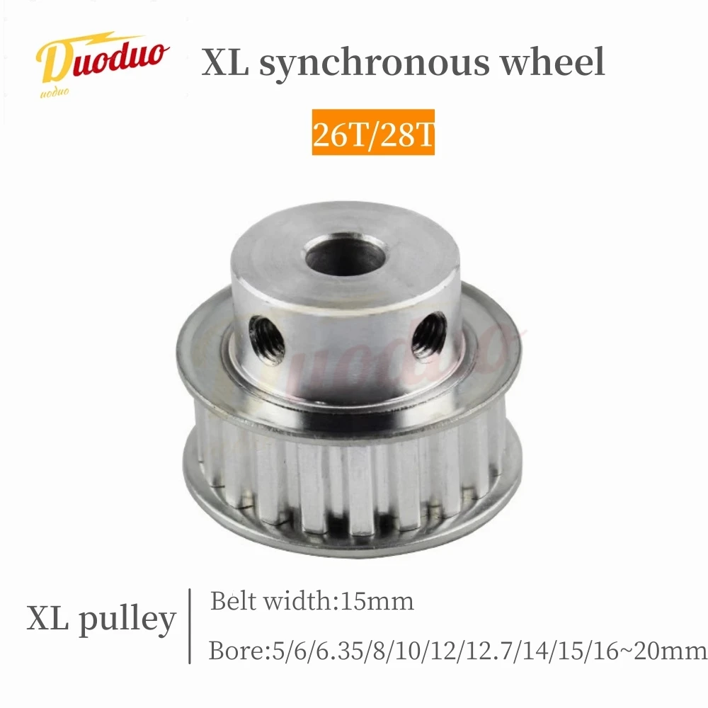 

XL Synchronous Pulley BF Type, 26 Teeth 28Teeth XL timing belt gear ,Belt width:15mm, Inner Hole 5mm-20mm XL Timing gear,