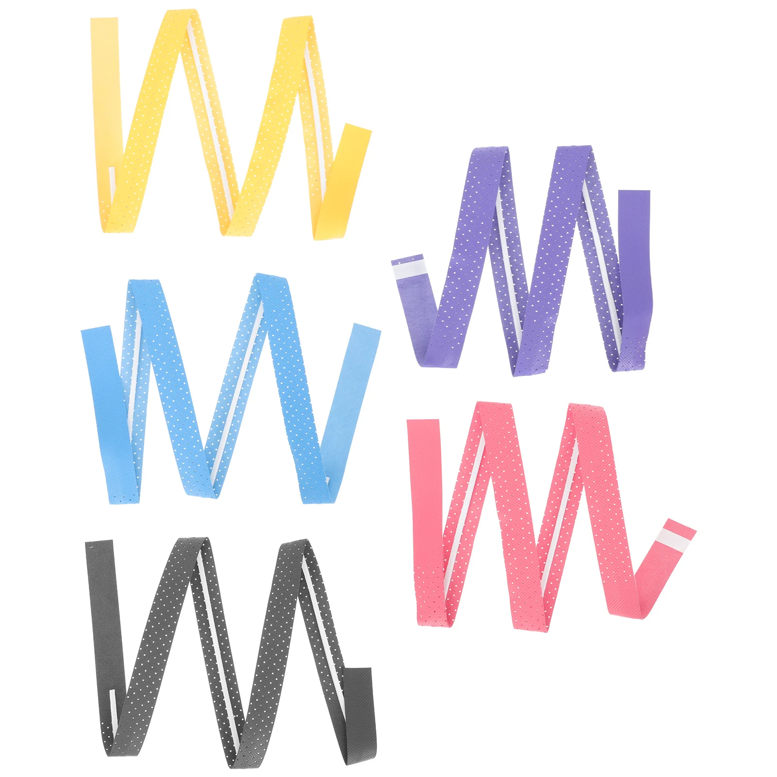 5 Pcs 댐퍼 라켓 스웨트 밴드 테니스 미끄럼 방지 랩 오버 그립 낚싯대 벨트