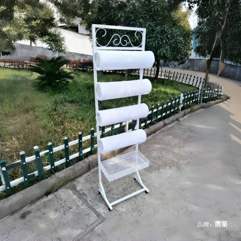 New storage wrought iron floor-to-ceiling single-sided five-layer headband rack, head buckle, hairpin,  jewelry shelf