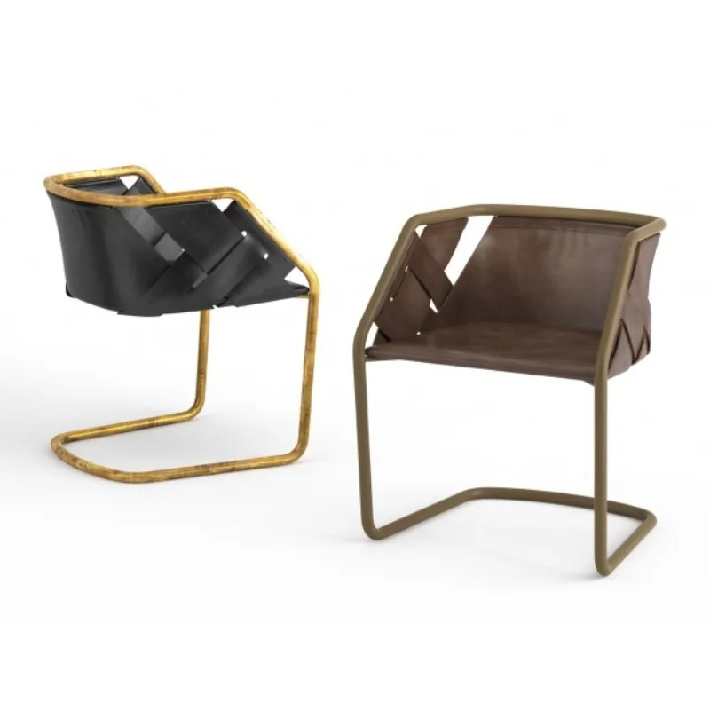 

Simple lounge chair, armchair, stainless steel electroplated dining chair