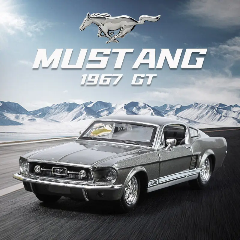 

Оригинальные коллекционные модели автомобилей Maisto, игрушки из сплава, масштаб 1:24, коллекционная модель спортивного автомобиля Ford Mustang 1967 года.