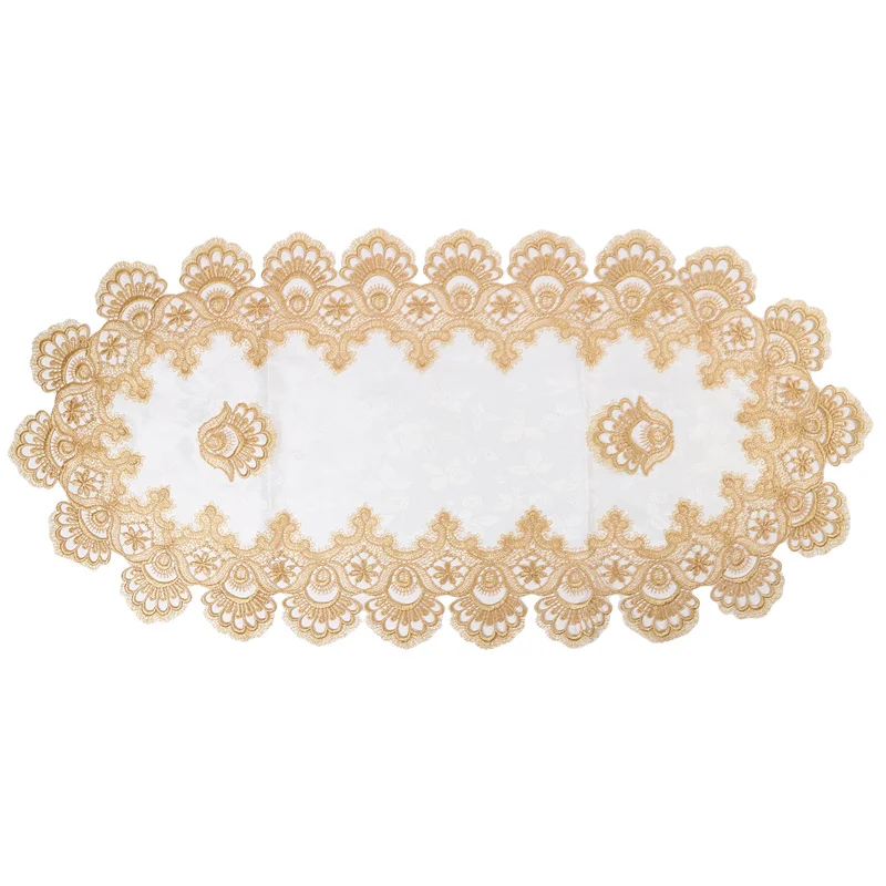 Mantel de centro para sala de estar, cubierta de mesa de centro de comedor, decoración de centro de mesa, bordado de encaje, hogar
