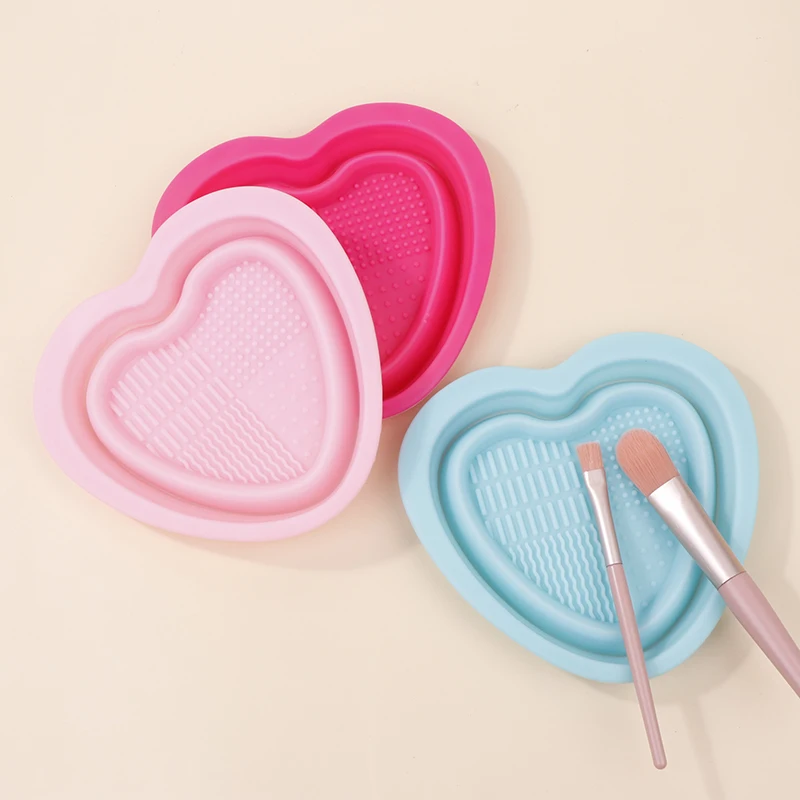 Silicone Makeup Brush Cleaning Bowl Puff Silicone Washing Pad Foldable Washing Brush Bowl Makeup Tool