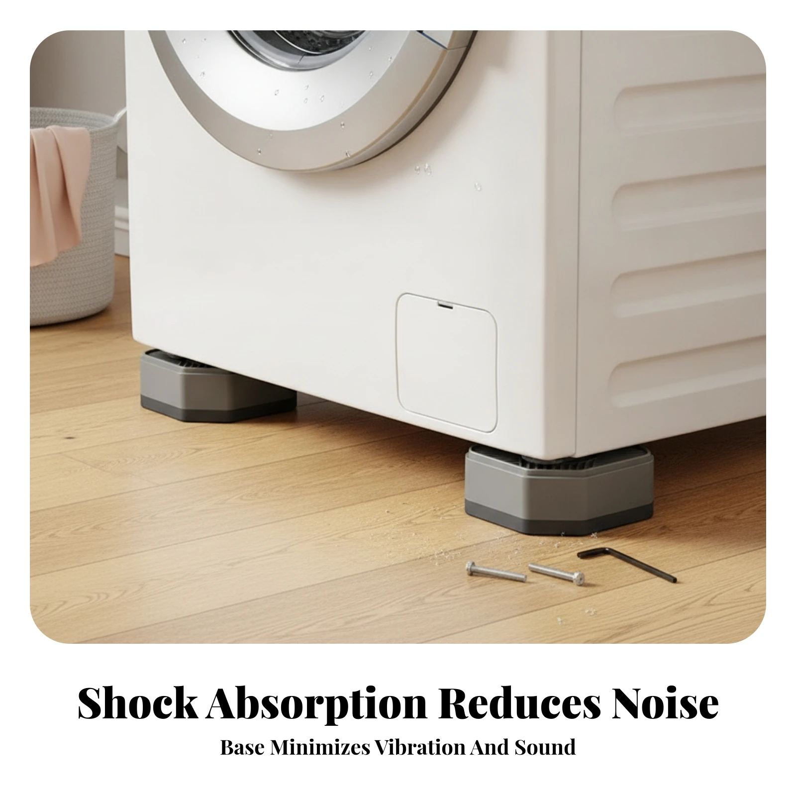 4 Pieces Molded Plastic Household Accessory Quiet Base Anti-Slip Foot Pad Appliance Support Pad Ribbed Surface view 5