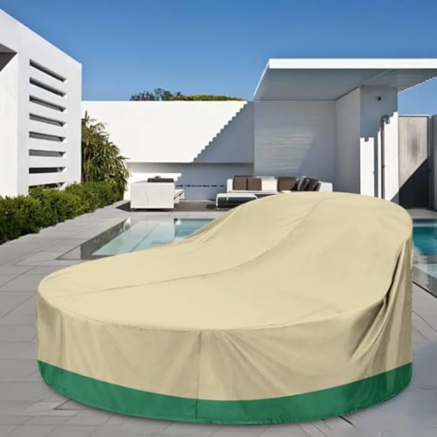 

Outdoor Round Daybed Cover 88-Inch Heavy-Duty Waterproof and UV-Protected Patio Cover for Round Daybeds 88"L x 85"W x 16"/35"H