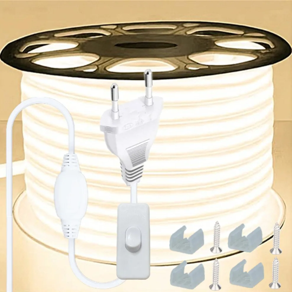 288-leds-m-lente-cob-tira-conduzida-10mm-largura-220v-com-interruptor-plugue-da-ue-regulavel-ip65-a-prova-dip65-agua-ra95-fob-fita-led-para-decoracao-de-casa