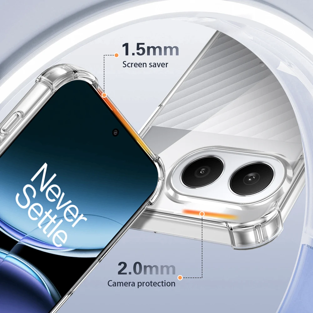 حافظة شفافة مقاومة للصدمات بأربعة زوايا من KEYSION لهاتف OnePlus Nord 4 غطاء خلفي ناعم من مادة البولي يوريثان الحراري + PC لهاتف OnePlus 1 + Nord 4 5G #6