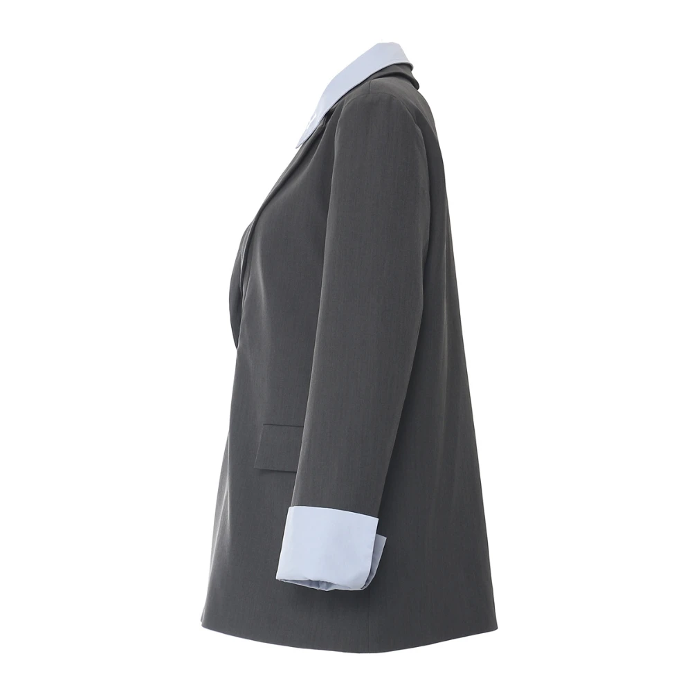 CHICEVER Hit Color Modern High Quality Blazer for Women Lapel Long Sleeve Spliced Pockets Loose Office Coats Female Fashion New