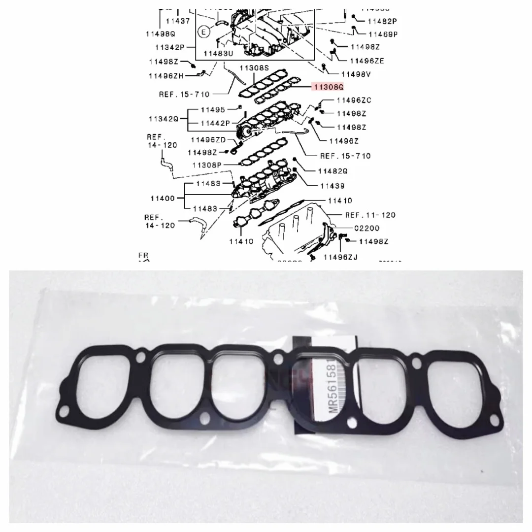 6G75 24V Engine Parts Intake And Exhaust Manifold Gasket For Pajero Montero V67W V77W V87W V97W MR561581