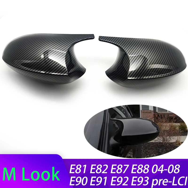 Tapa de cubiertas de espejo retrovisor lateral de repuesto para BMW E90 E91 E92 E93 E81 E87 E82 E88 3 1 Serie M accesorios de fibra de carbono brillante