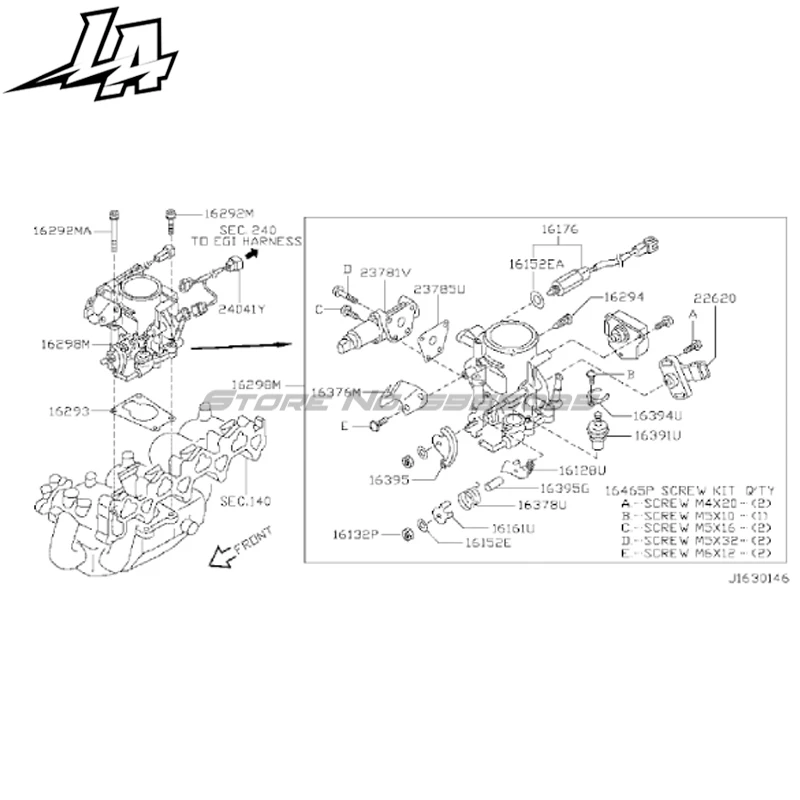 OEM-Spec Throttle Body 16119-VJ207 TBA-140 TB-0047 for Nissan Juke/Qashqai/Frontier/Leaf/Serena 1999-2018 Fixes P0121