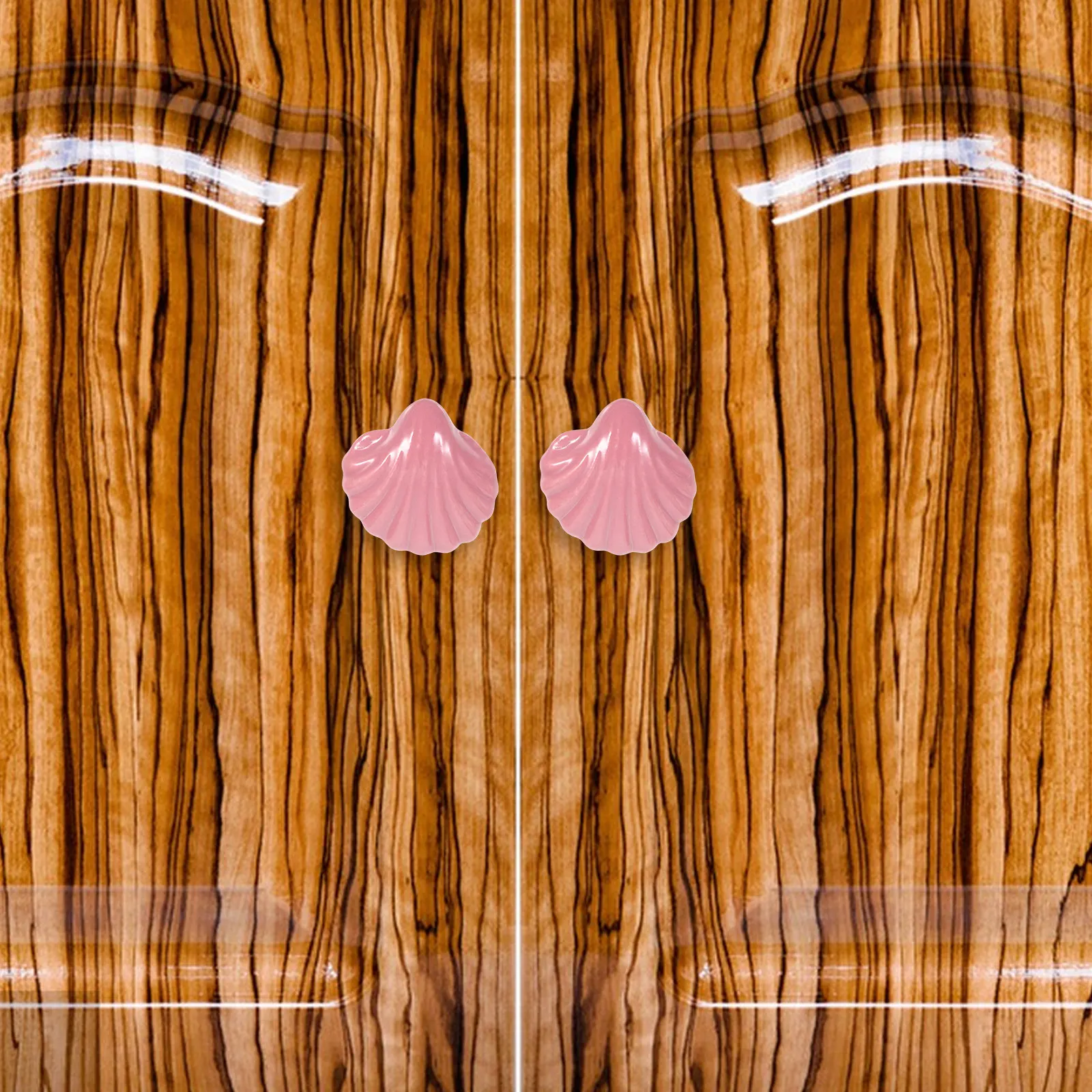 

4Pcs Shell Cabinet Handles Ceramic Drawer Pull Knobs Decorative for Kitchen Bedroom Wardrobe Dresser Cupboard Shell Shaped Knobs