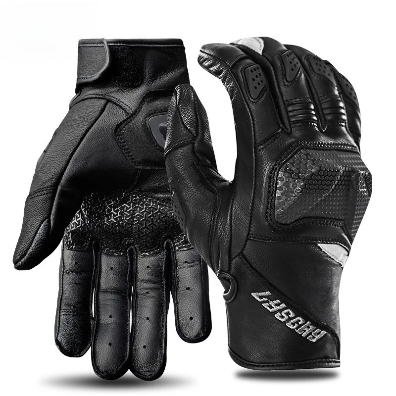 

Motorcycle Riding Gloves Full Finger Leather Windproof Anti Slip Anti Fall Motorbike Knight Gloves Spring Autumn Wear Resistant