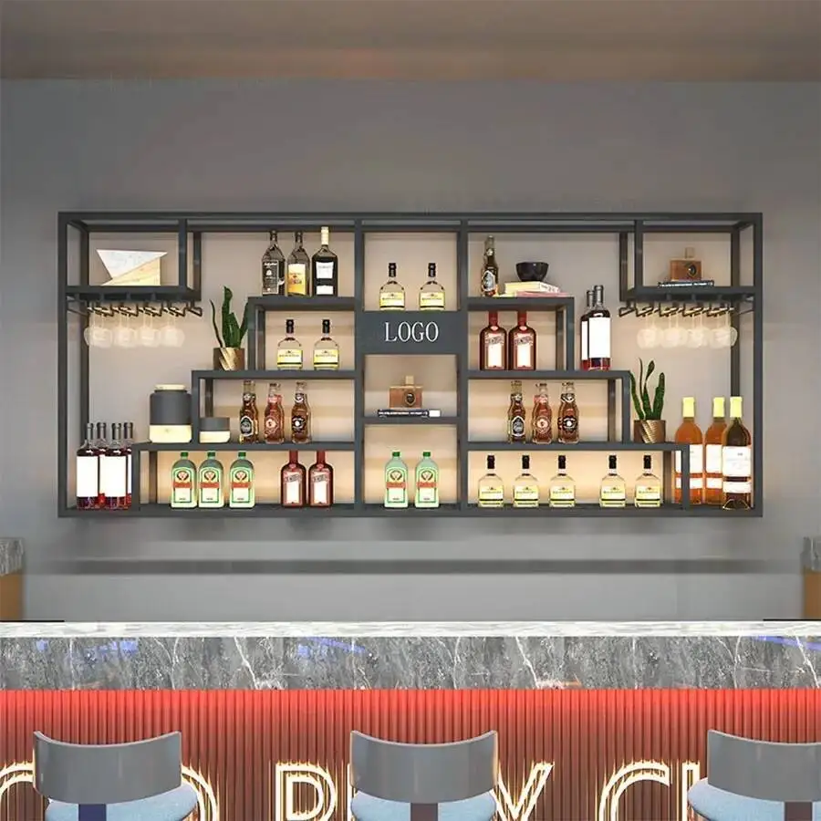 

Настенная винная полка, подвесная ресторанная промышленная барная стойка для ночного клуба, хранение спирта, винный шкаф, домашняя бутиковая мебель Kast
