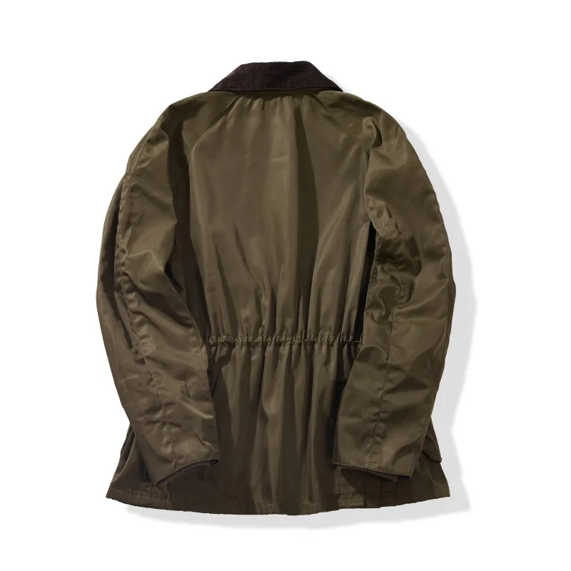 OKONKWO سترة شمع زيت الصيد متوسطة الطول سترة واقية معطف بوفورت الخصر في الهواء الطلق ركوب Stormsuit الرحلات الصيد معطف