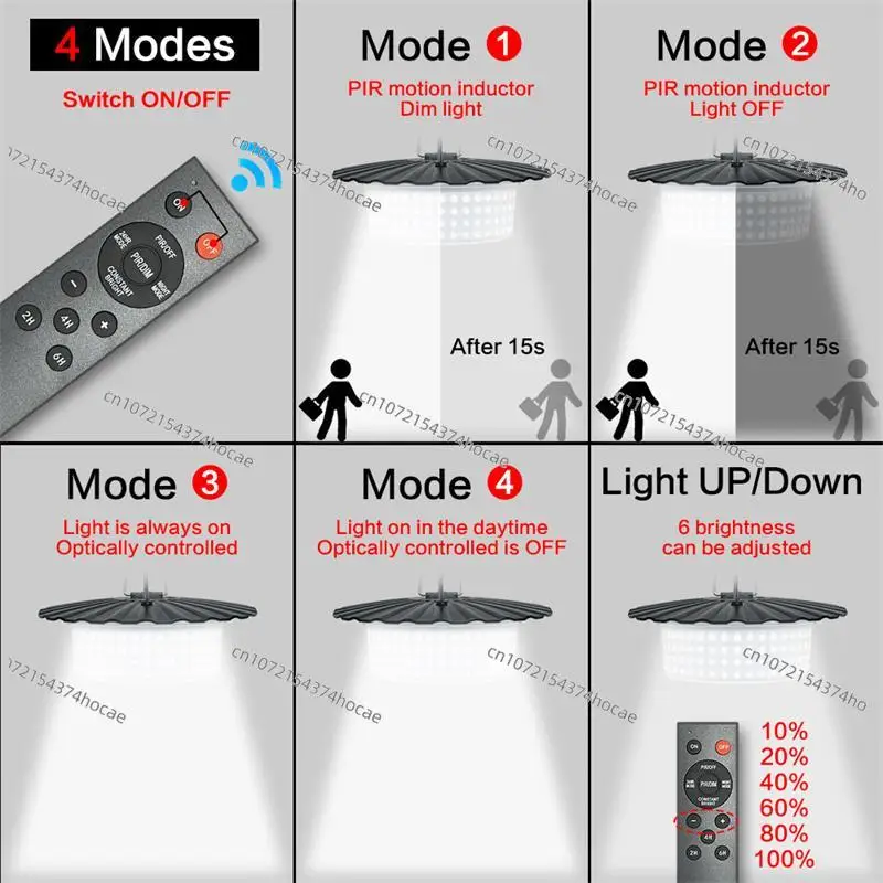 Waterproof hanging light, solar safety light, outdoor motion sensor, solar ceiling light