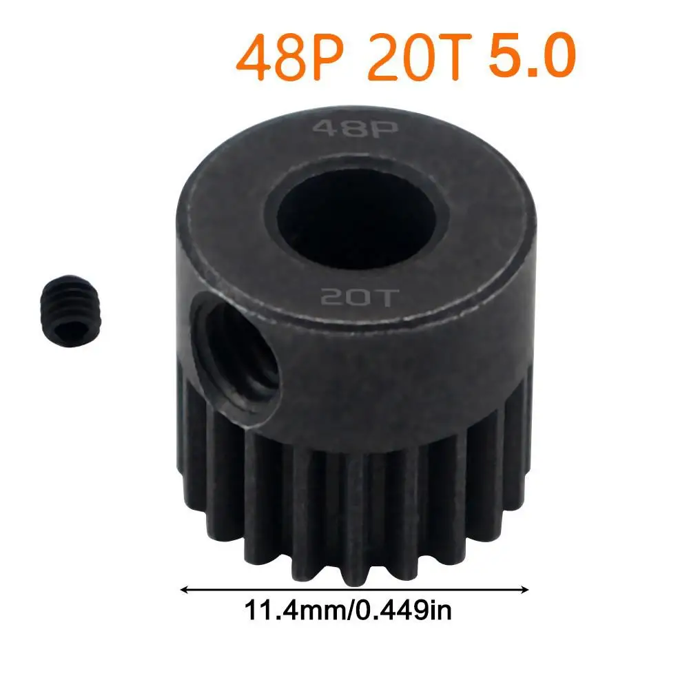48p 5mm 16t 17t 18t 19t 20t 22t 24t 25t 28t Zwart Stalen Metalen rondsel Motor Gear Voor 1/10 Axiale Scx10 Rc Model Auto Motor Onderdelen