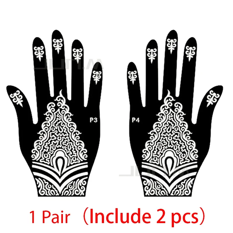 Temporary Tattoo Hollow Henna Palm Tattoo Stencil Professional Wedding Tool Hand Foot Body Art Sticker Tattoo Stencil Template