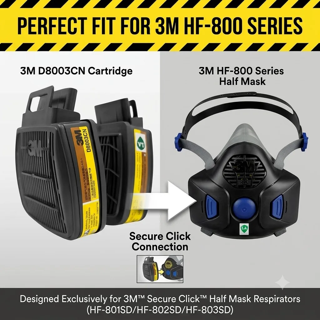 Original 3M D8003CN Organic Vapor Acid Gas Filter Cartridge Replacements for 3M HF-800 Series Respirator Mask Industrial Safety