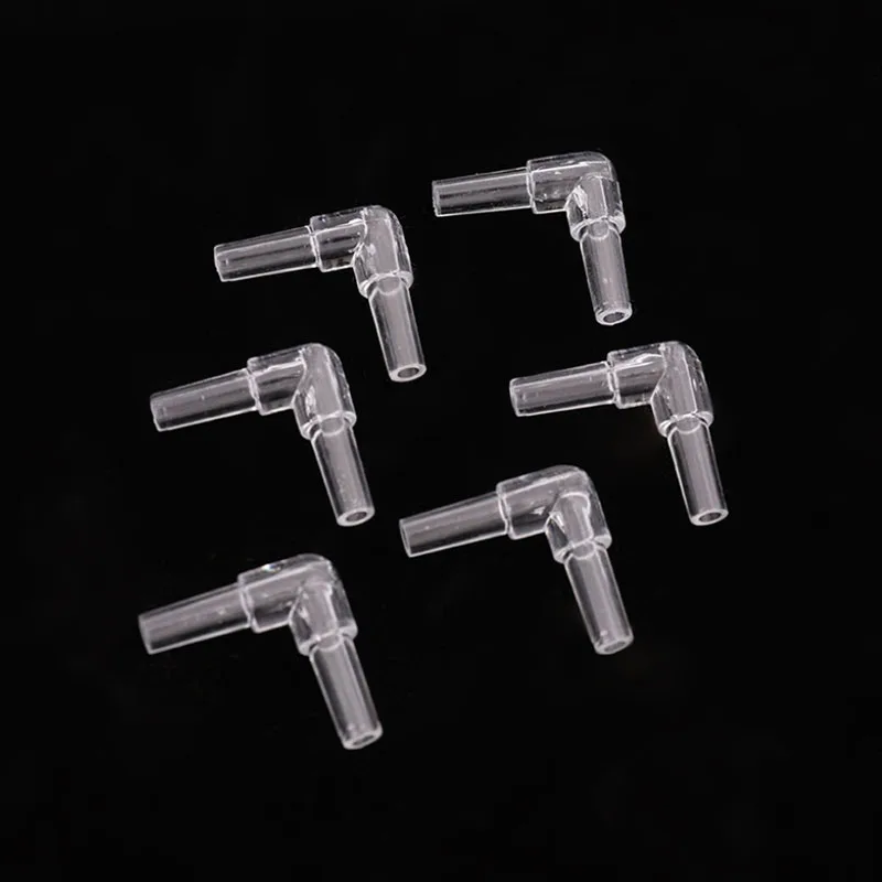 20pcs/lot 4mm L Shaped Plastic Connector Two Ways Aquarium Fish Tank Air Pump Connector Control Valve Air PipeTube Acessorios