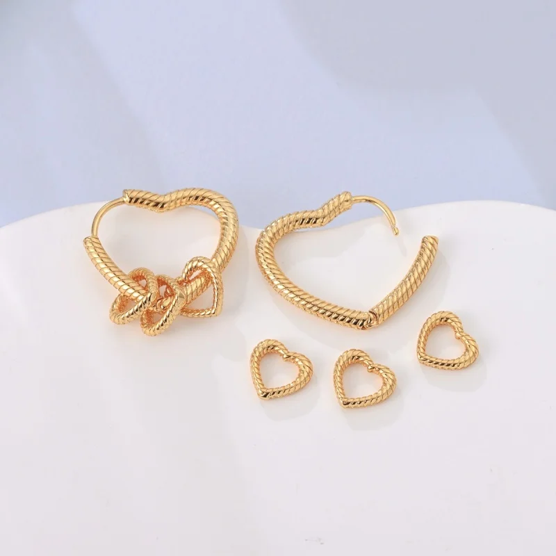2025 Large Double Circle Hoop Earrings with Colorful CZ Zircon 925 Sterling Silver Heart Earrings for Lady Gift Fine Jewelry