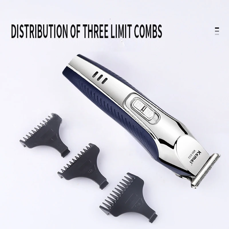 Kemei เครื่องโกนขนเครื่องเล็มหนวดไฟฟ้าสำหรับผู้ชาย, เครื่องตัดผมที่ตัดขนมืออาชีพ KM-033ชาร์จโกนหนวด