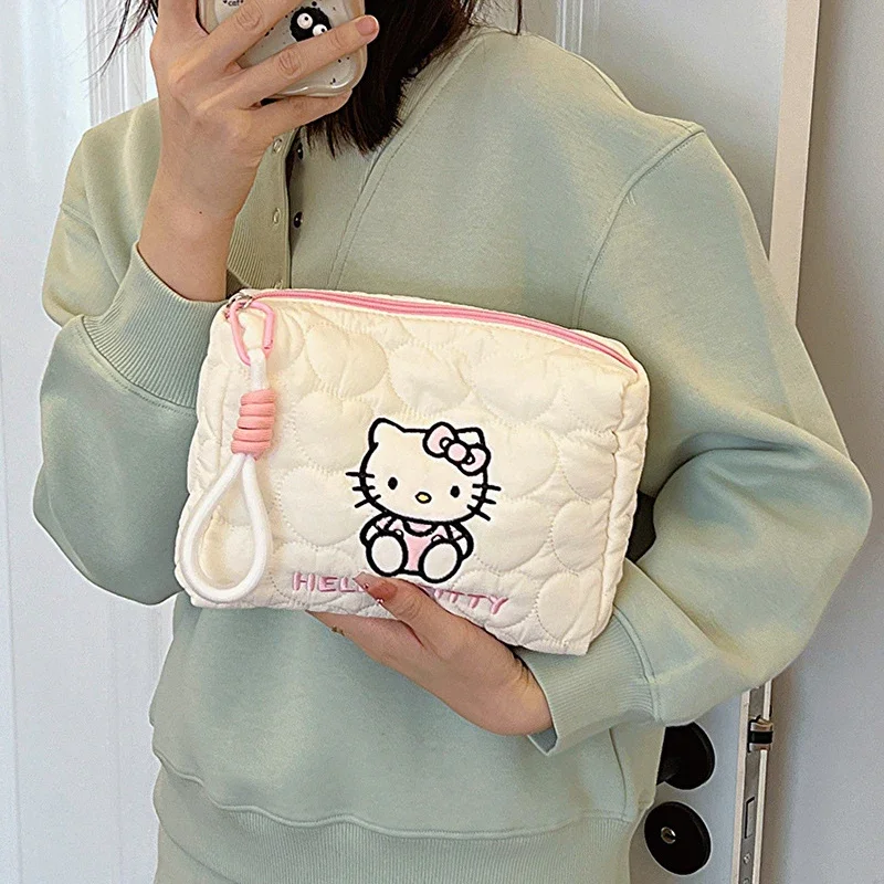 سانريوس الكرتون حقيبة التخزين سعة كبيرة جرلي القلب أنيمي الشكل Kawaii أشتات اليد عقد حقيبة مستحضرات التجميل حقيبة التخزين