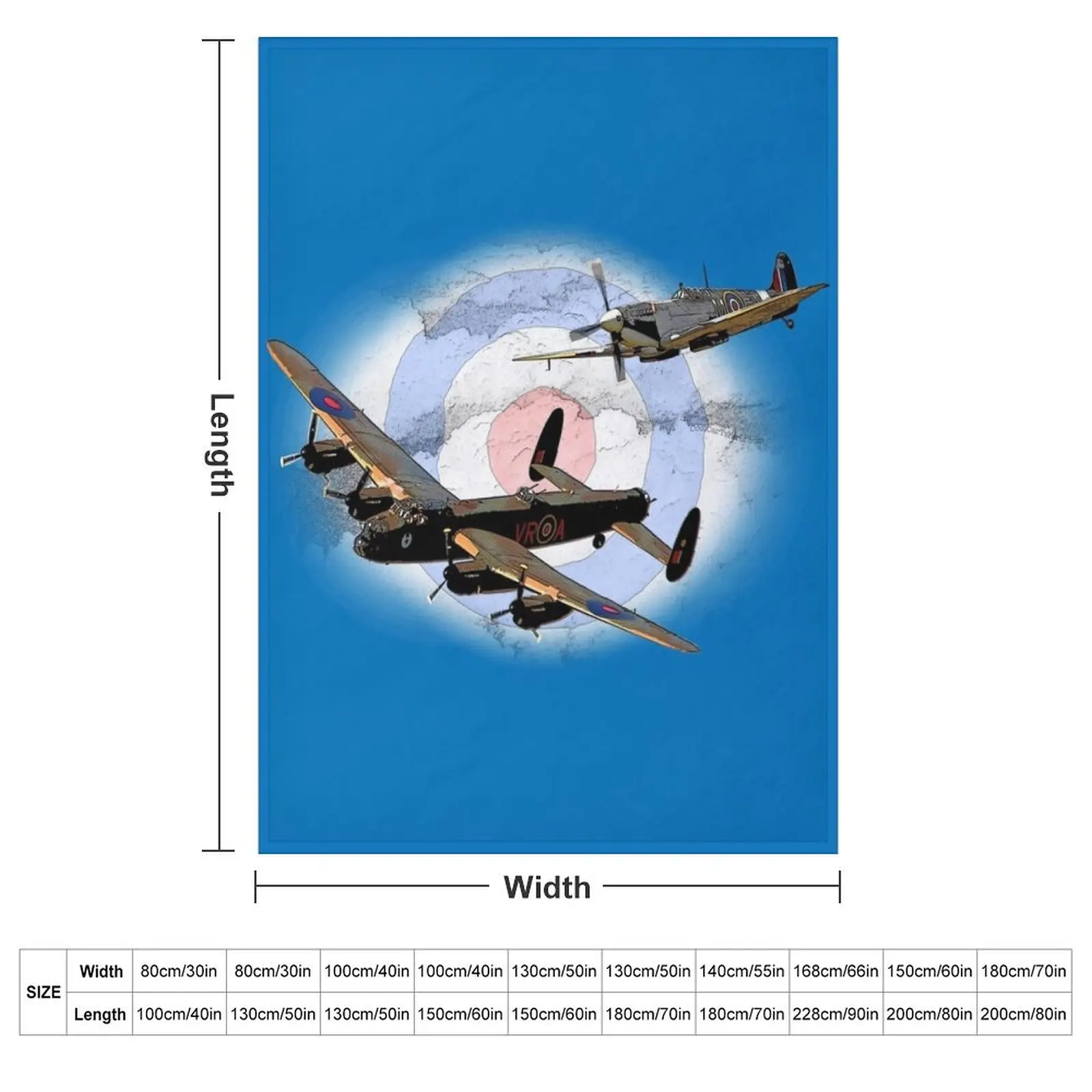 SPITFIRE AND LANCASTER aircraft Throw Blanket couch cozy soft plush fuzzy picnic outdoor blanket