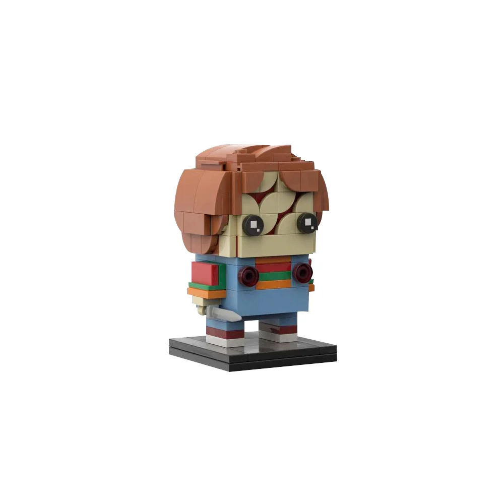 Gobricks MOC Chucky Brickhead Model Bricks Horror Movie Action Figures Creative Kit Building Blocks Assembly Toys Children Birth