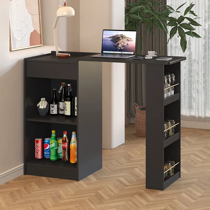 

Solid wood bar counter Small apartment dining table Household partition cabinet Retractable dining side cabinet Island