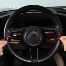 Aluminum Alloy For Porsche Taycan 911 2019-2022 For Macan 2022 Car Steering Wheel Button Frame Trim Sticker Car Accessories
