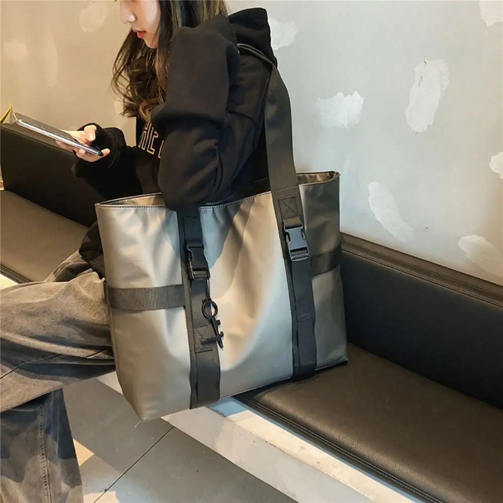 Zipper Waterproof Male Tote Bag Large Capacity Casual Travel Luggage Bag Oxford Cloth Commuting Nylon Duffle Bag Travel