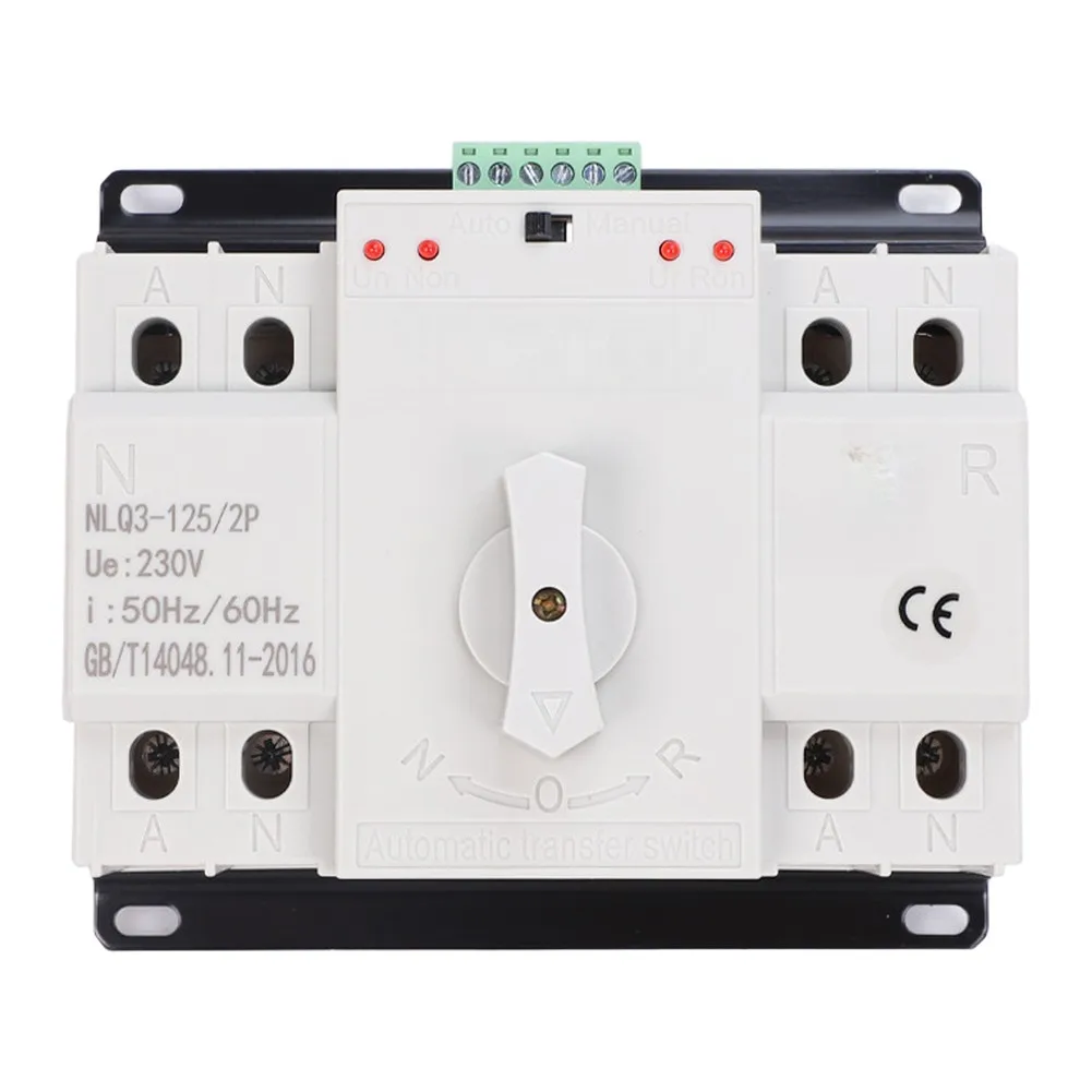 2P 220V Automatic Transfer Switch For for Solar Power Backup Power Systems with Flame Retardant Material and Visual Indicator