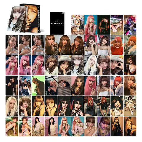 55Pcs/Set KPOP LISA New Album AlterEGO Lomo Cards LISA Fashion Photocards Two-Sided Boxed Paper Postcard Fans Collect Gift