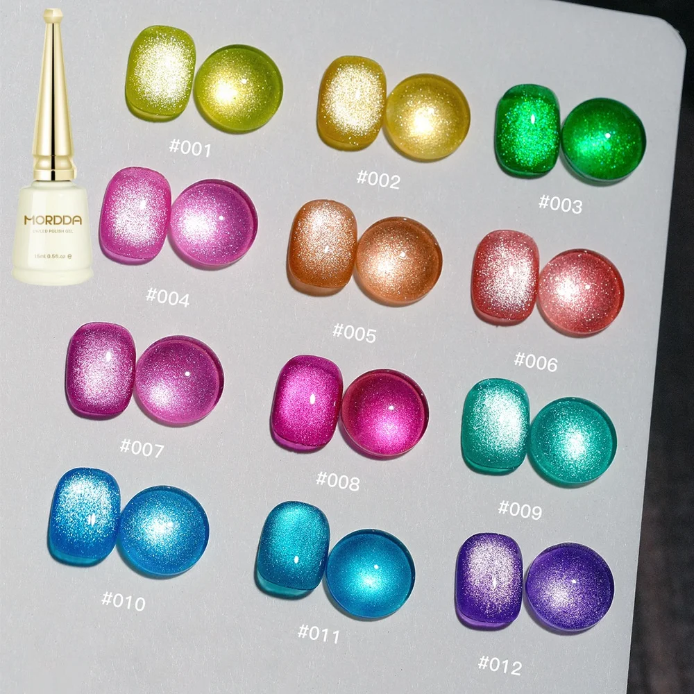 Fluorescent Cat Eyes Gel Polish 15ml Crystal Crystals Magnetic Gel with Sparkles Professional Semi Permanent Varnish