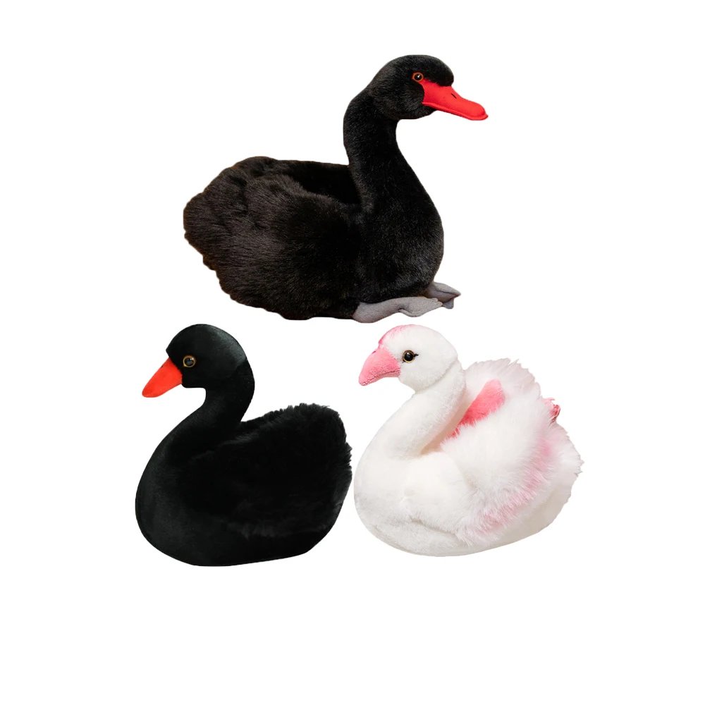 Premium Quality Black Swan Stuffed Animal White Swan Plush Toys Cuddle Soft Dolls Valentine's Day Gifts For Lovers Girl Friends