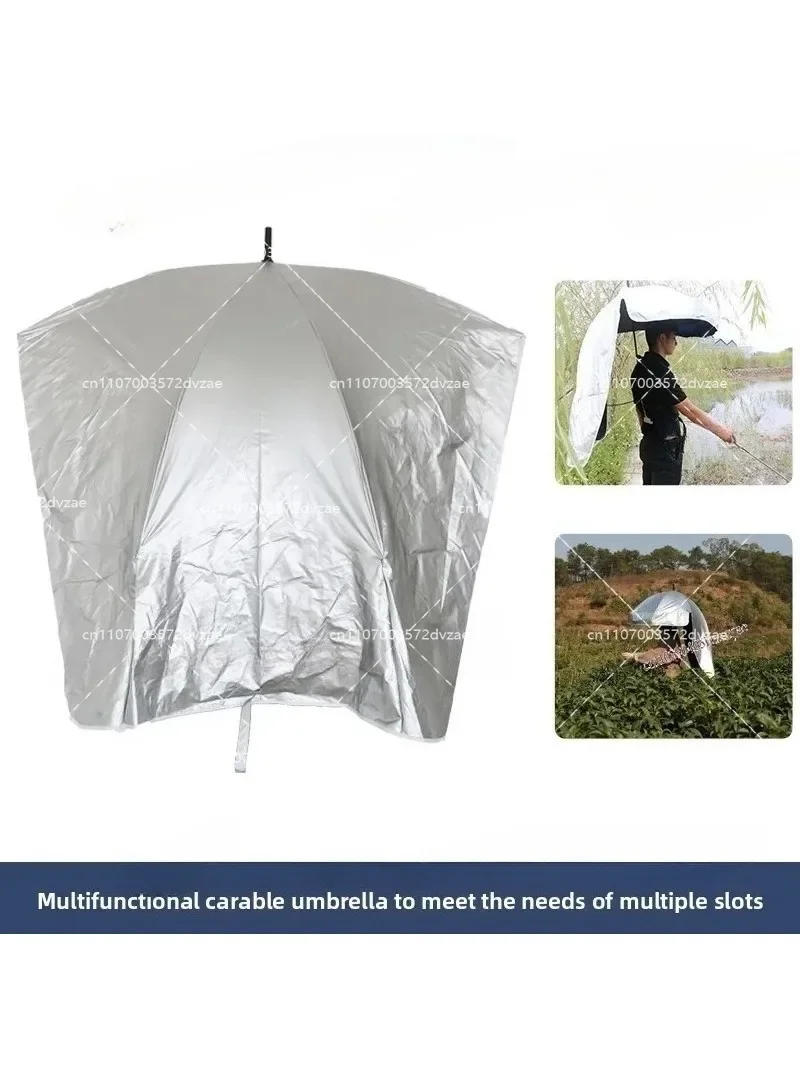 Back-mounted Tea-picking Umbrella Carry Parasol Portable Handheld Sunshade for Outdoor Activities