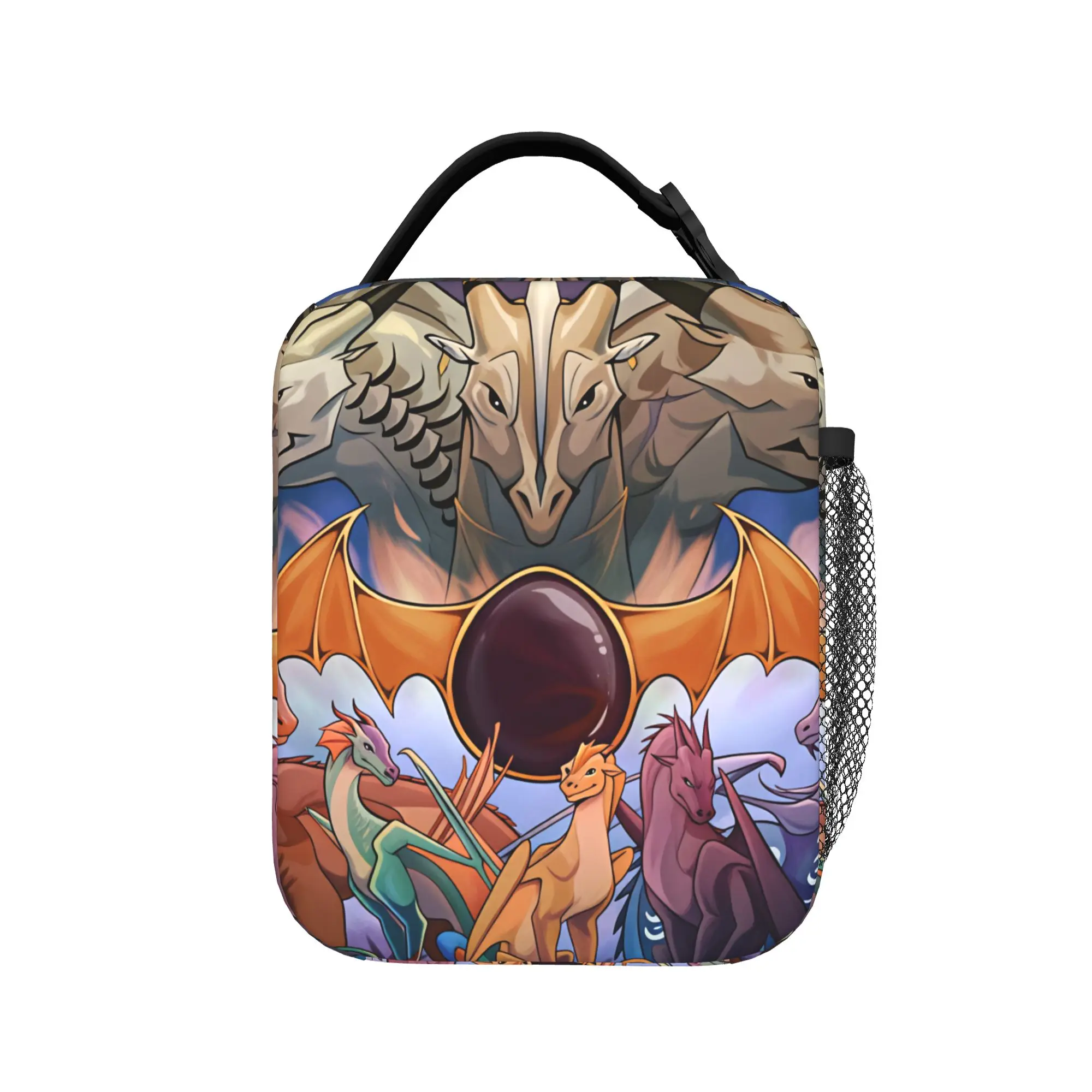 Wing Of Fire dragons Lunch Bag  Portable Zipper Lunch Box Child Office Print Cooler Bag Kawaii Oxford Thermal Lunch Bags