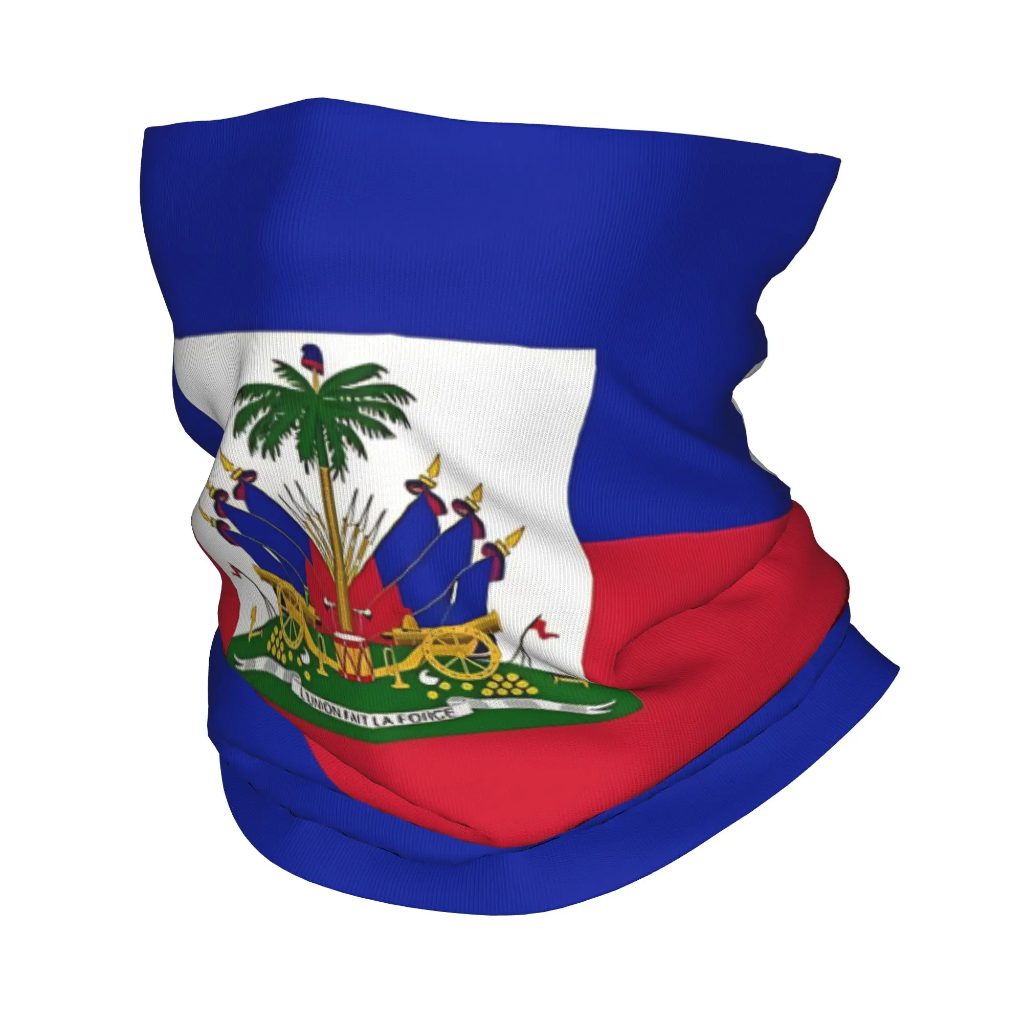 HAITI Haitian Flag Bandana Neck Gaiter Printed  Mask Scarf Multifunctional Headband Fishing for Men Women Adult Washable