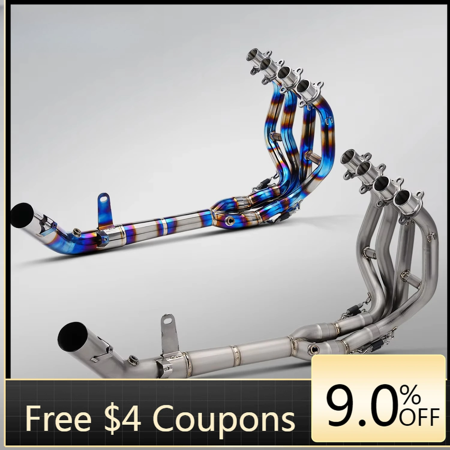 

STLF Kawasak ZX4R ZX-4R Custom Exhaust System Modified Titanium Alloy Front Section Stainless Steel Carbon Material Boxed Packag