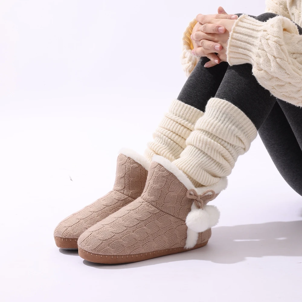 Goosecret Women's Fuzzy Snow Boots 2024 Winter Outdoor Non-slip Warm Cotton Slippers Soft Sole Ankle Boot Fur Fluffy House Shoes