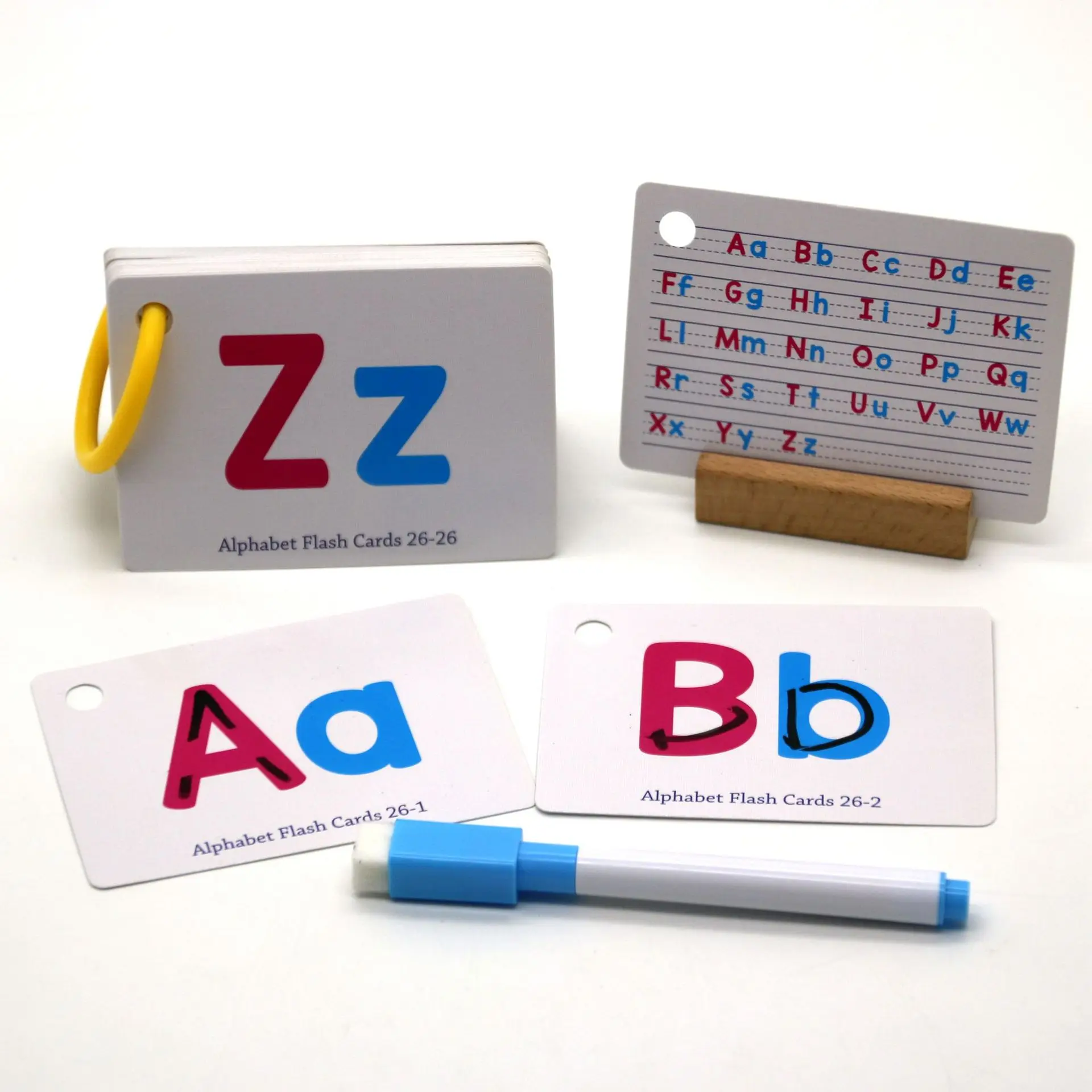 27Pcs Letter Tracing Card Toy Early Childhood Educational Letters Read Write Learning Alphabet with One Pen Preschool Gift