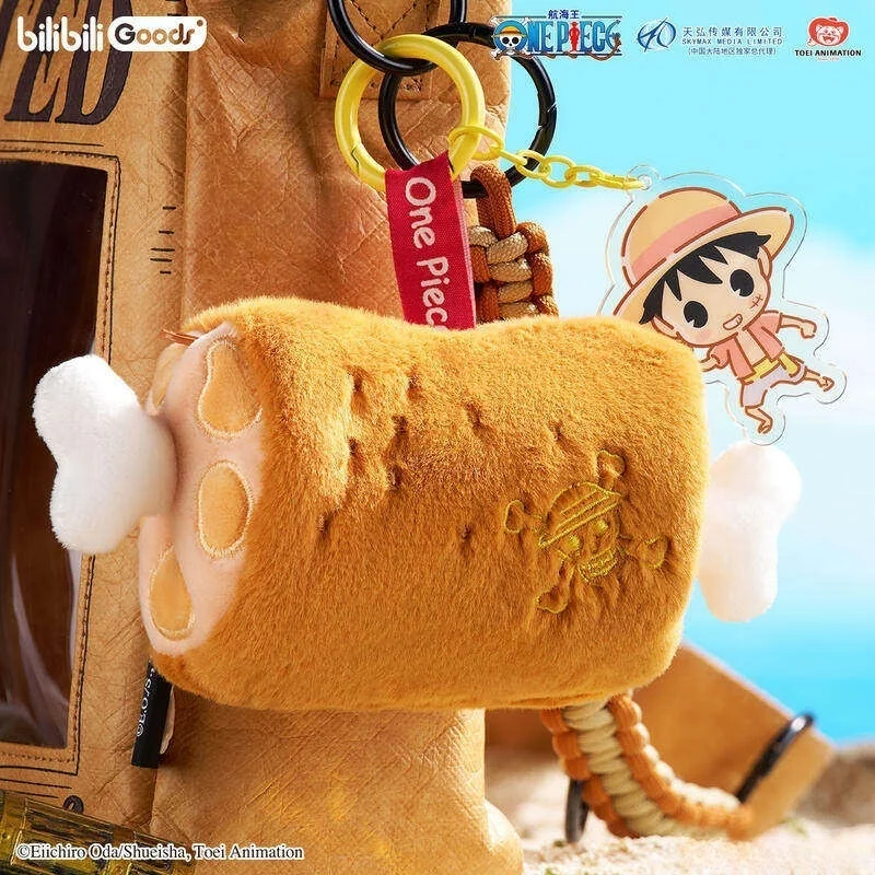 Produto Oficial e Genuíno Bilibili, Bolsa de Moedas em Forma de Luffy com Osso, Chaveiro, Acessório para Bolsa, Presente para Fãs