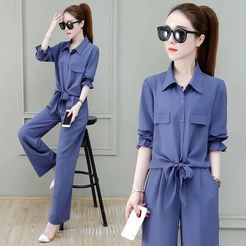 Stylish Suit Femininity Foreign Style Fashion Long-sleeved Two-piece Set 2023 New Spring and Autumn Leisure Loose Show thin Tide